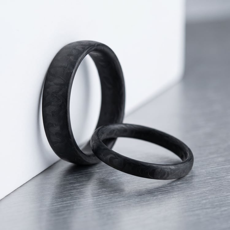 Minimalistické karbonové snubní prsteny John 168407