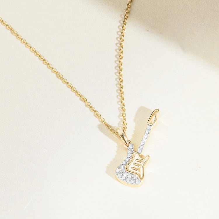 Zlatý přívěsek s lab-grown diamantem ve tvaru kytary 164891