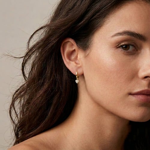 Stříbrné srdíčkové náušnice s 0.25ct lab-grown diamantem Lola