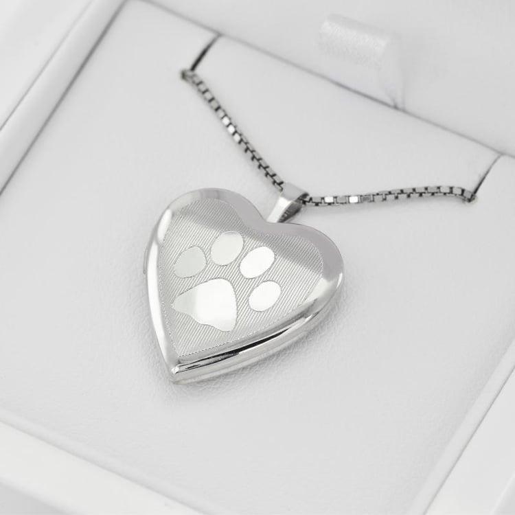 Srdíčkový medailon s psí tlapkou 32923