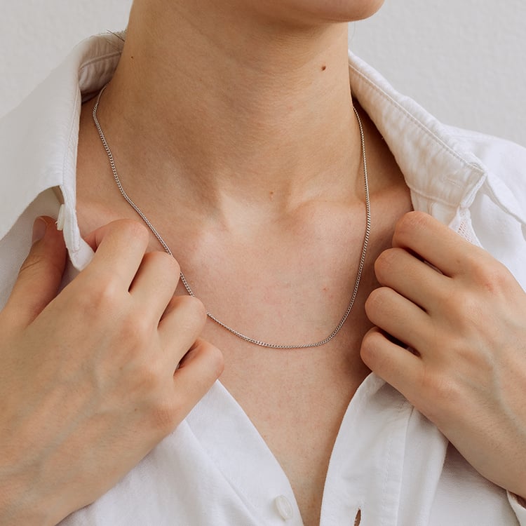 Jemný panzer řetízek 55 cm ze stříbra 129917