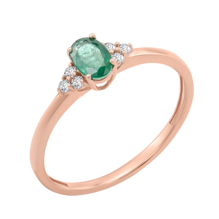 Zásnubní prsten se smaragdem a diamanty Sheldo 129139