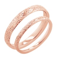 Snubní prsteny s ruční rytinou květin Willis