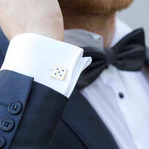 Manžetové knoflíčky ze zlata s modrými diamanty Orien