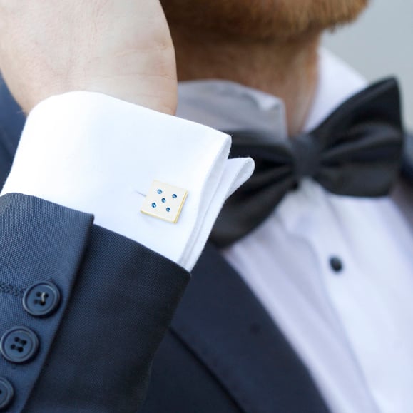 Manžetové knoflíčky s modrými diamanty 60487