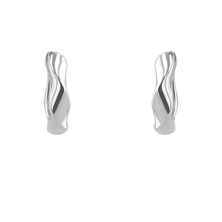 Vlnité kruhové náušnice ze stříbra Tilly 163878