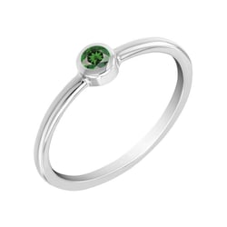 Zlatý minimalistický prsten s tsavorit granátem Emilien