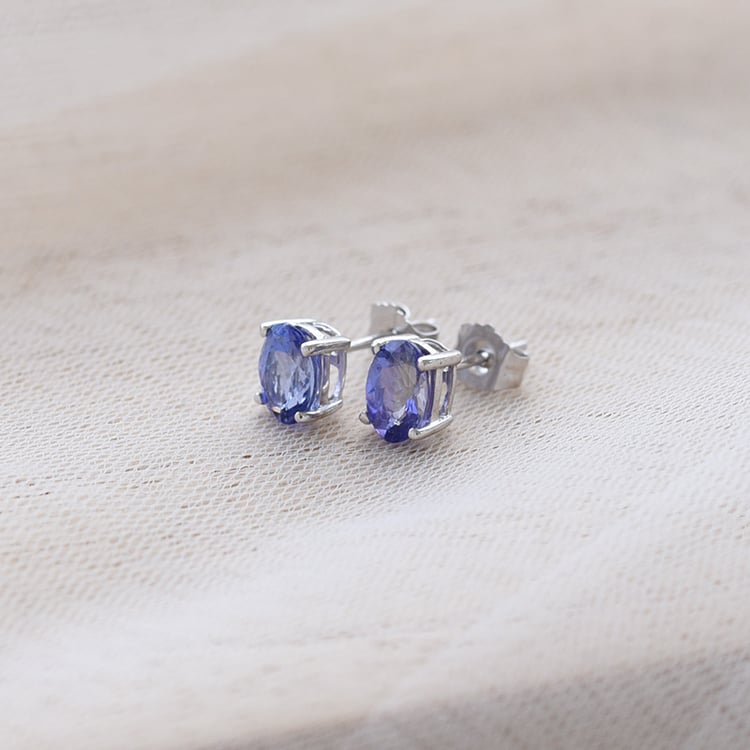 Tanzanitové oválné náušnice 70911