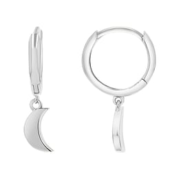 Stříbrné kruhové náušnice s měsíčky Aibek