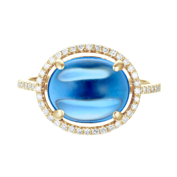 Diamantový prsten s topasem zlatý 87638