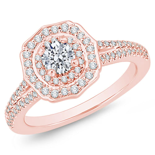 Extravagantní halo zásnubní prsten s lab-grown diamanty Giacomo