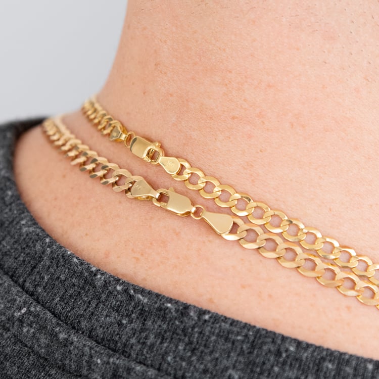 Silný panzer řetízek 55 cm z 14k zlata 119675