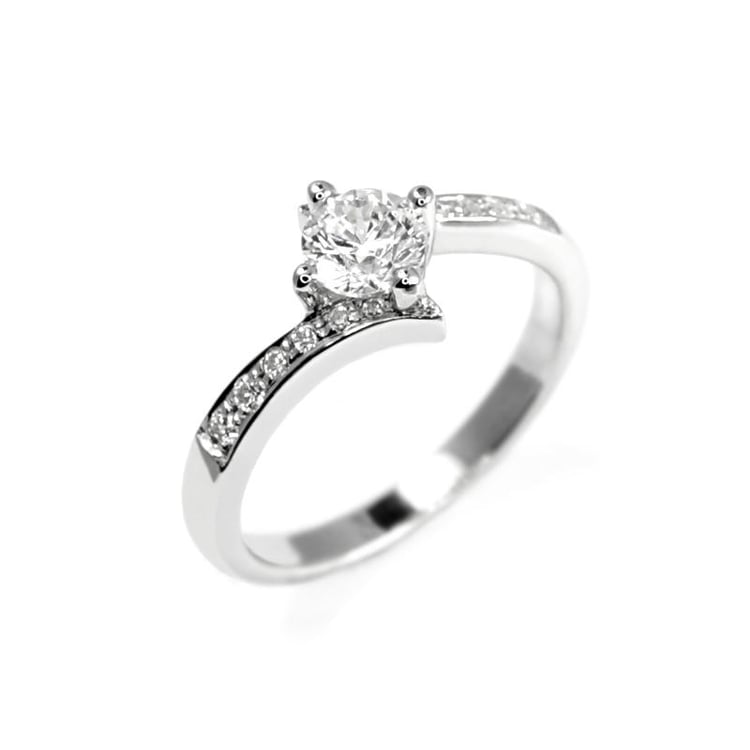 Zlatý zásnubní prsten s diamanty Brylee