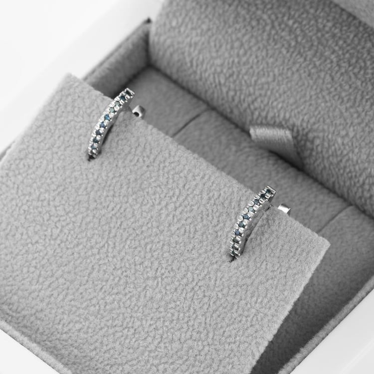 Náušnice s modrými diamanty 45932