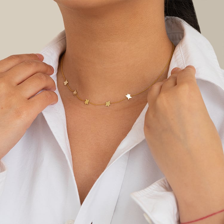 Stříbrný náhrdelník s hvězdami Malý princ 121543