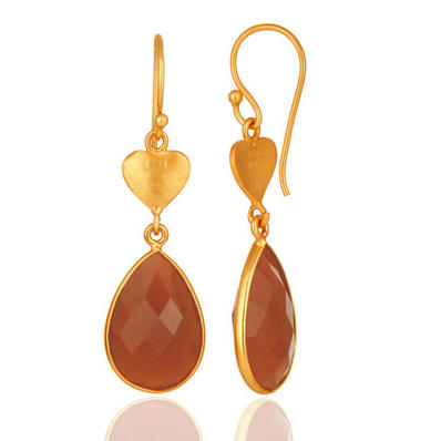 Náušnice ze stříbra pozlacené 7009