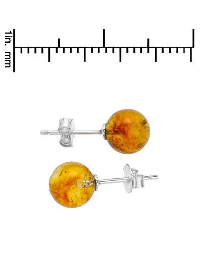 Náušnice s jantary stříbrné 1614