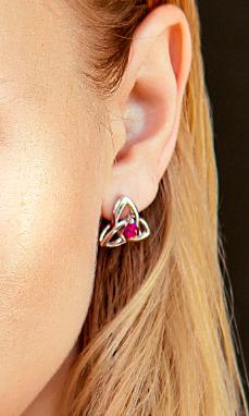 Stříbrné náušnice s vášnivými rubíny Aanadi 2703