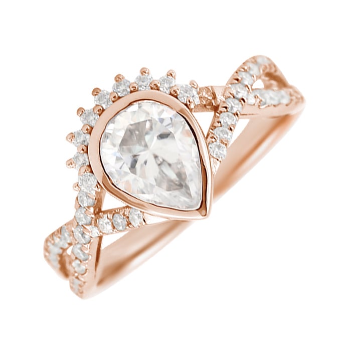 Unikátní zásnubní prsten s moissanity Alica 123224