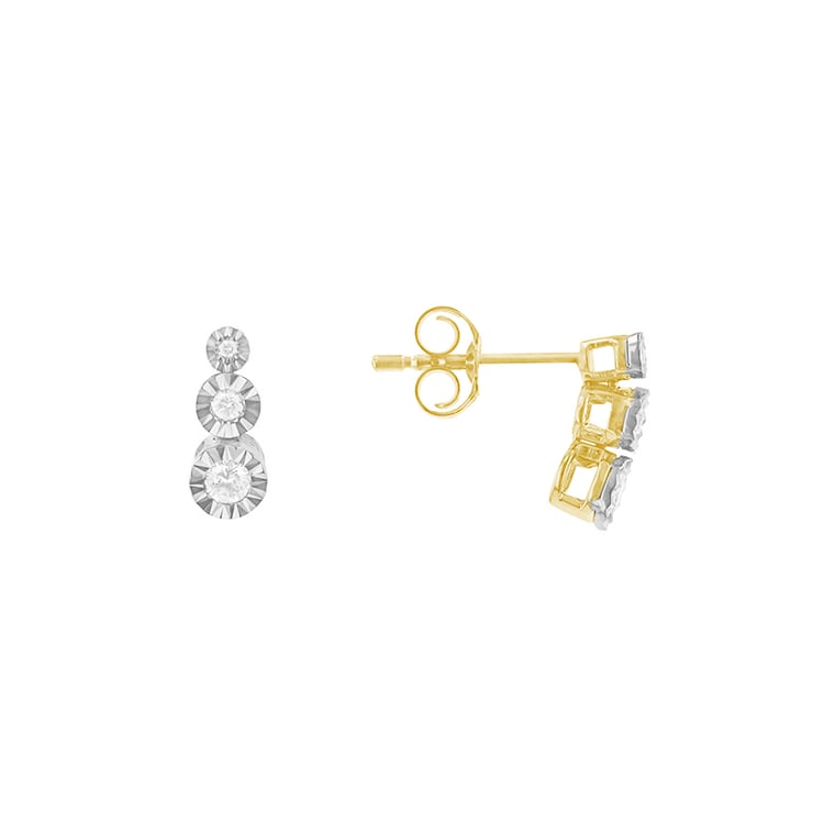 Náušnice s diamanty ze žlutého zlata 88600