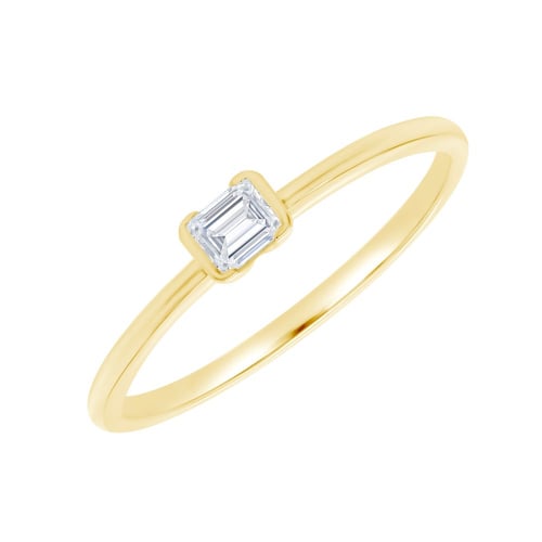 Minimalistický prsten ze zlata s emerald lab-grown diamantem Henrik