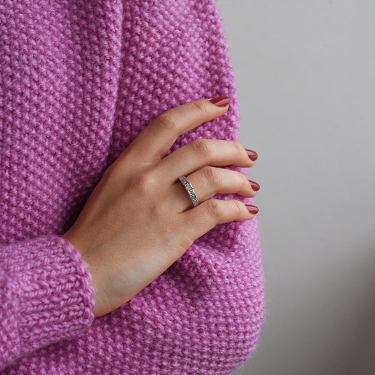 Vintage prsten z bílého zlata 70244