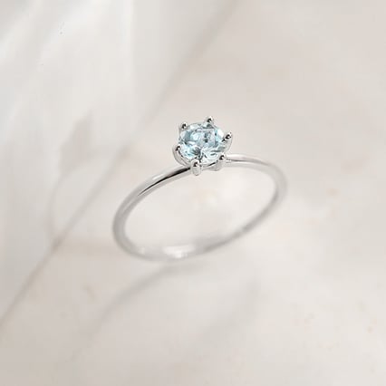 Zásnubní prsten s akvamarínem Birdie
