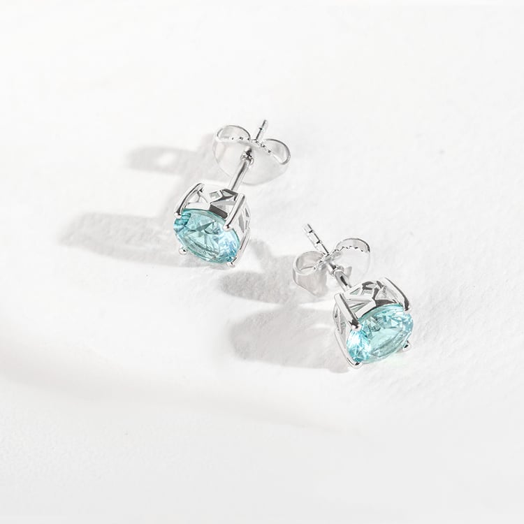 Stříbrné náušnice se simulovaným turmalínem 164381