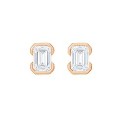 Minimalistické zlaté peckové náušnice s emerald lab-grown diamantem Agata