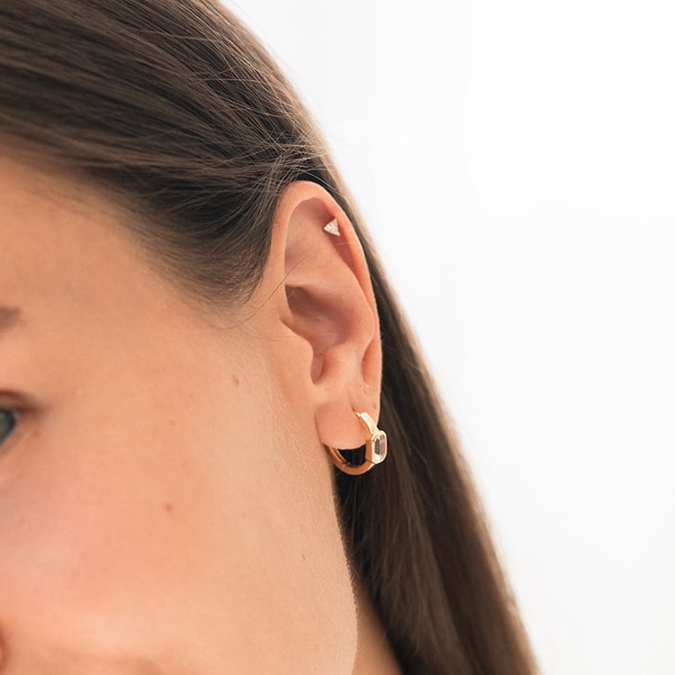 Mini náušnice s trillion lab-grown diamantem Manzo 145416