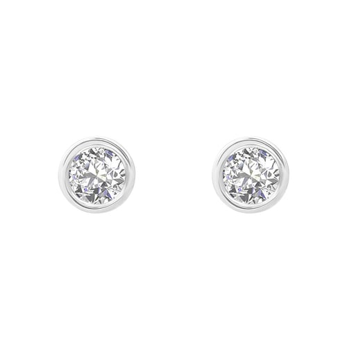 Náušnice s bezel osazenými diamanty Jacie