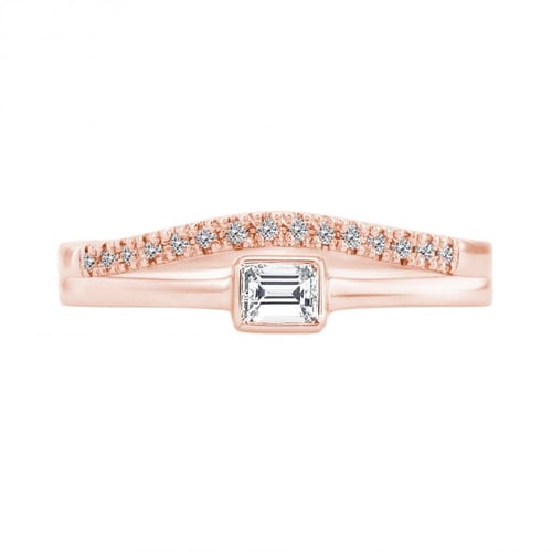 Zlatý zásnubní set s emerald diamantem Hera