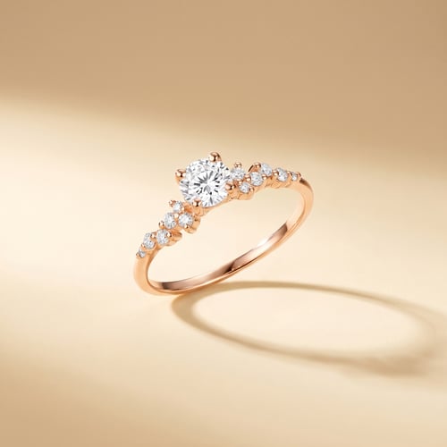 Zásnubní prsten s výběrem písmene a diamanty Carina
