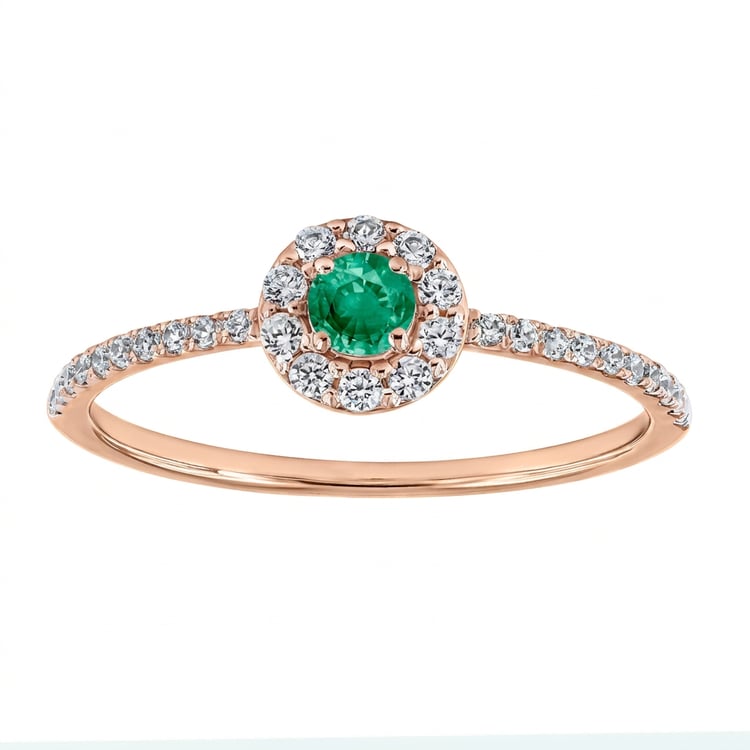 Stříbrný halo prsten se smaragdem a lab-grown diamanty Lys 169427
