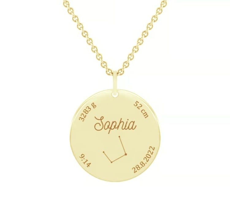 Novorozenecký přívěsek s oboustranným gravírem dle vaší volby Hanzl