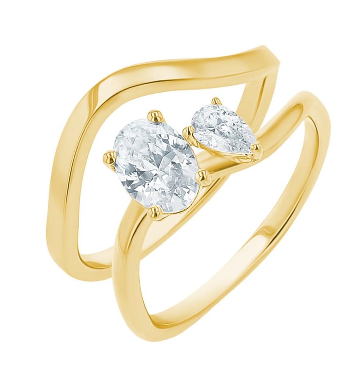 Romantický zásnubní set atypických prstýnků s lab-grown diamanty Leila 156182