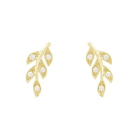 Diamantové náušnice ve tvaru lístků Jooa