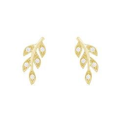 Diamantové náušnice ve tvaru lístků Jooa