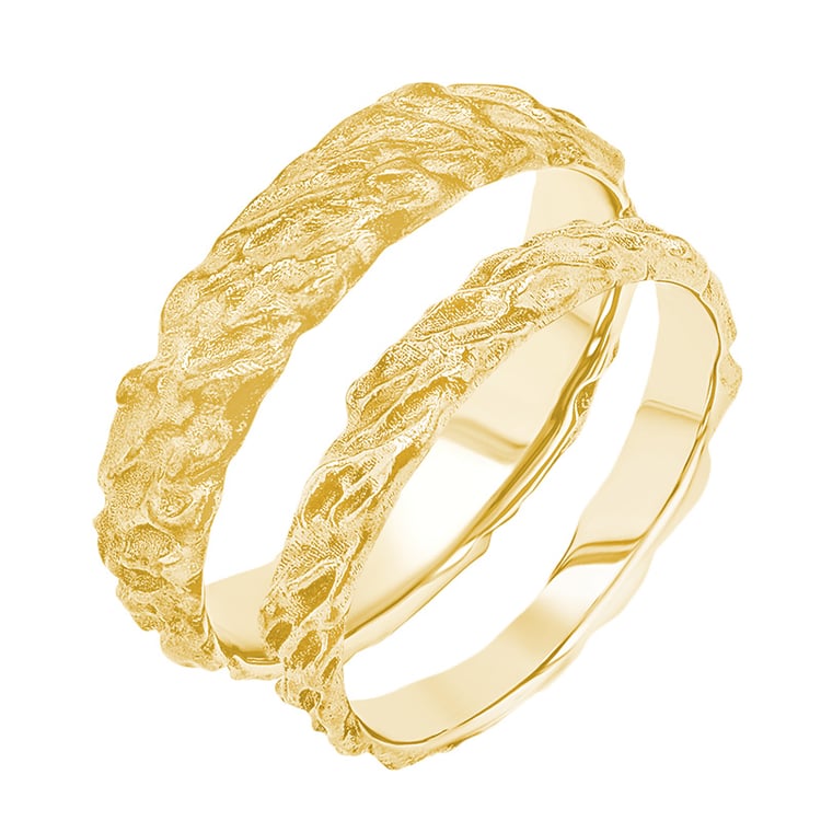 Zlaté snubní prsteny s nerovným povrchem Zena 156961