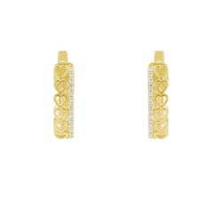 Srdcové kruhové náušnice s diamanty Luba