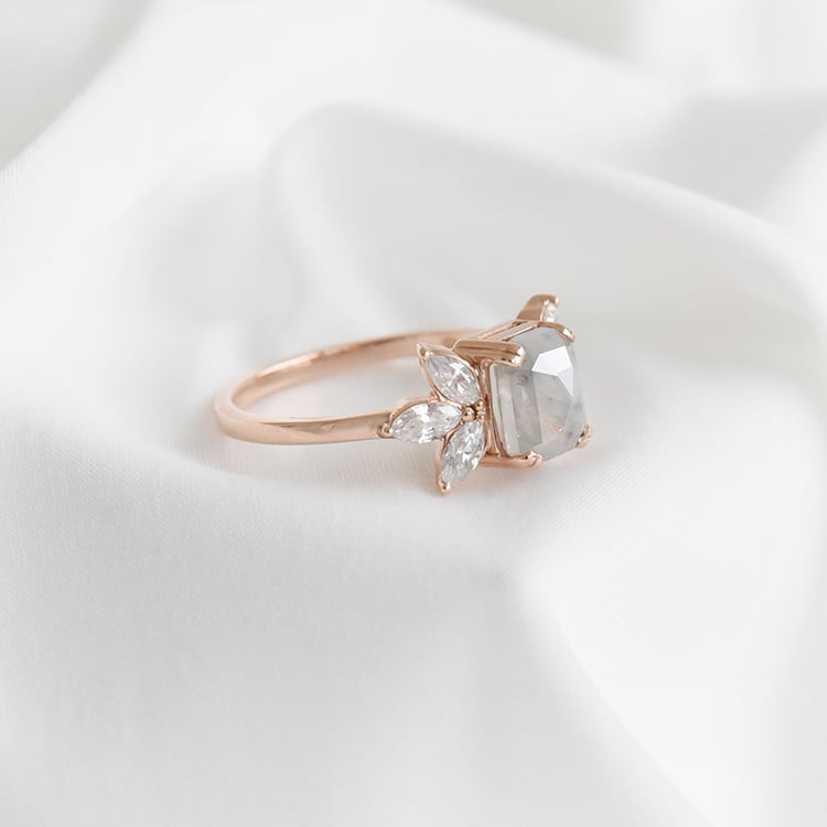 Prsten s diamantem a moissanity 91175