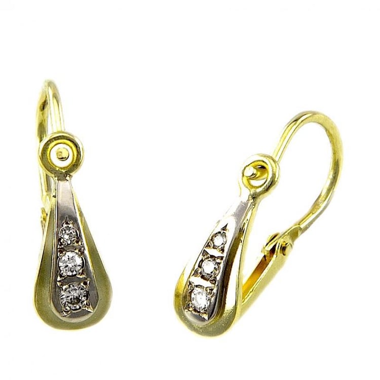 dětske zlaté náušnice s diamanty