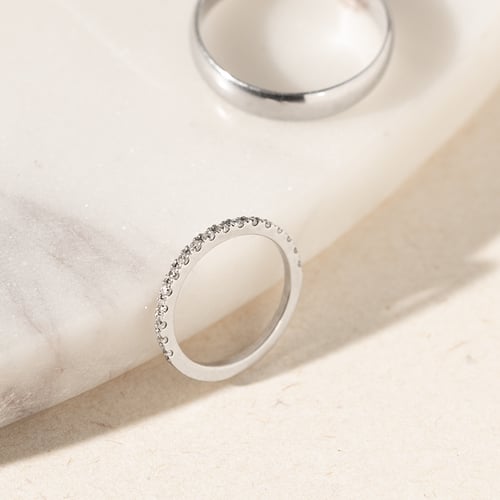 Eternity prsten s lab-grown diamanty a pánský půlkulatý prsten Otila