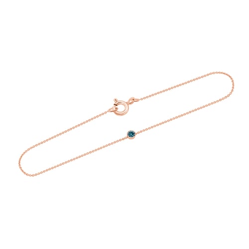 Zlatý minimalistický náramek s modrým diamantem Bonato
