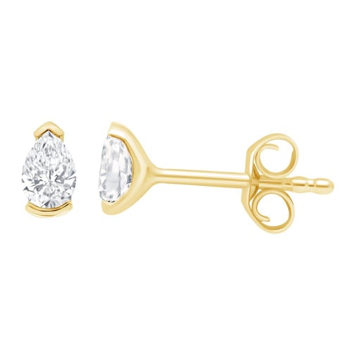 Minimalistické stříbrné peckové náušnice s pear diamanty Ronja