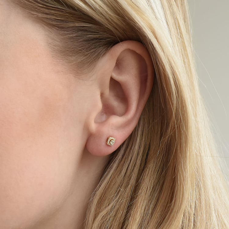 Stříbrné akvamarínové náušnice s lab-grown diamanty Sukie 104108