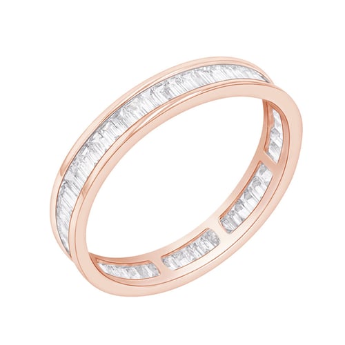 Eternity prsten s baguette diamanty a pánský komfortní prsten Pascal