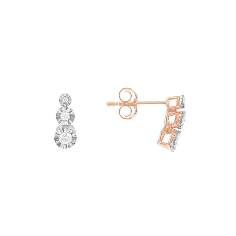 Náušnice s diamanty z růžového zlata 88599