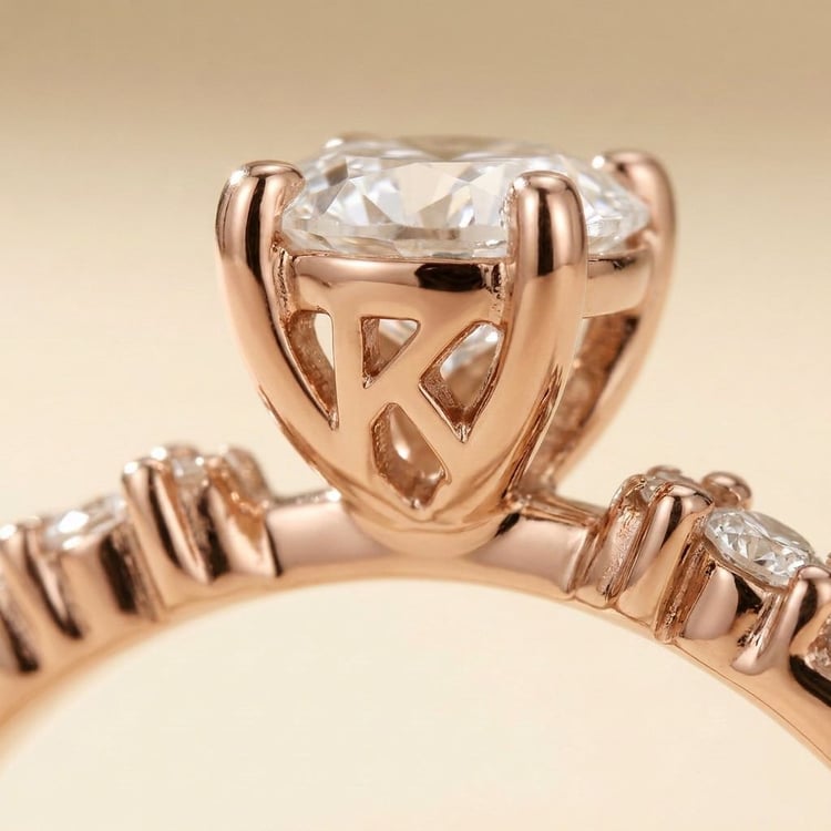 Zásnubní prsten s výběrem písmene a lab-grown diamanty Carina 167550