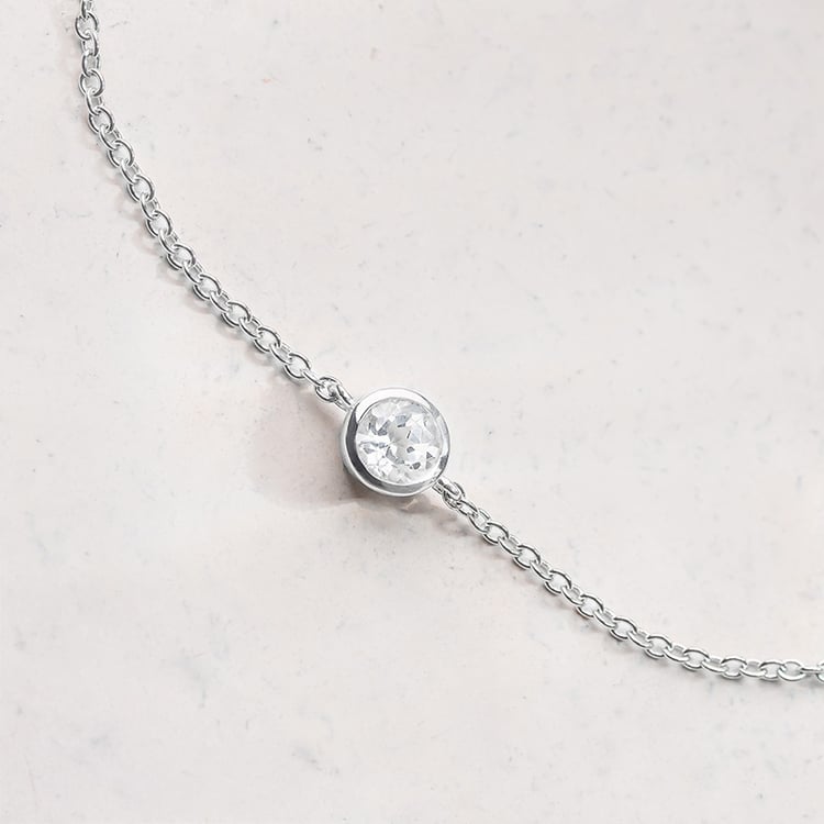 Stříbrný náramek s bílým topazem Arleth 153319